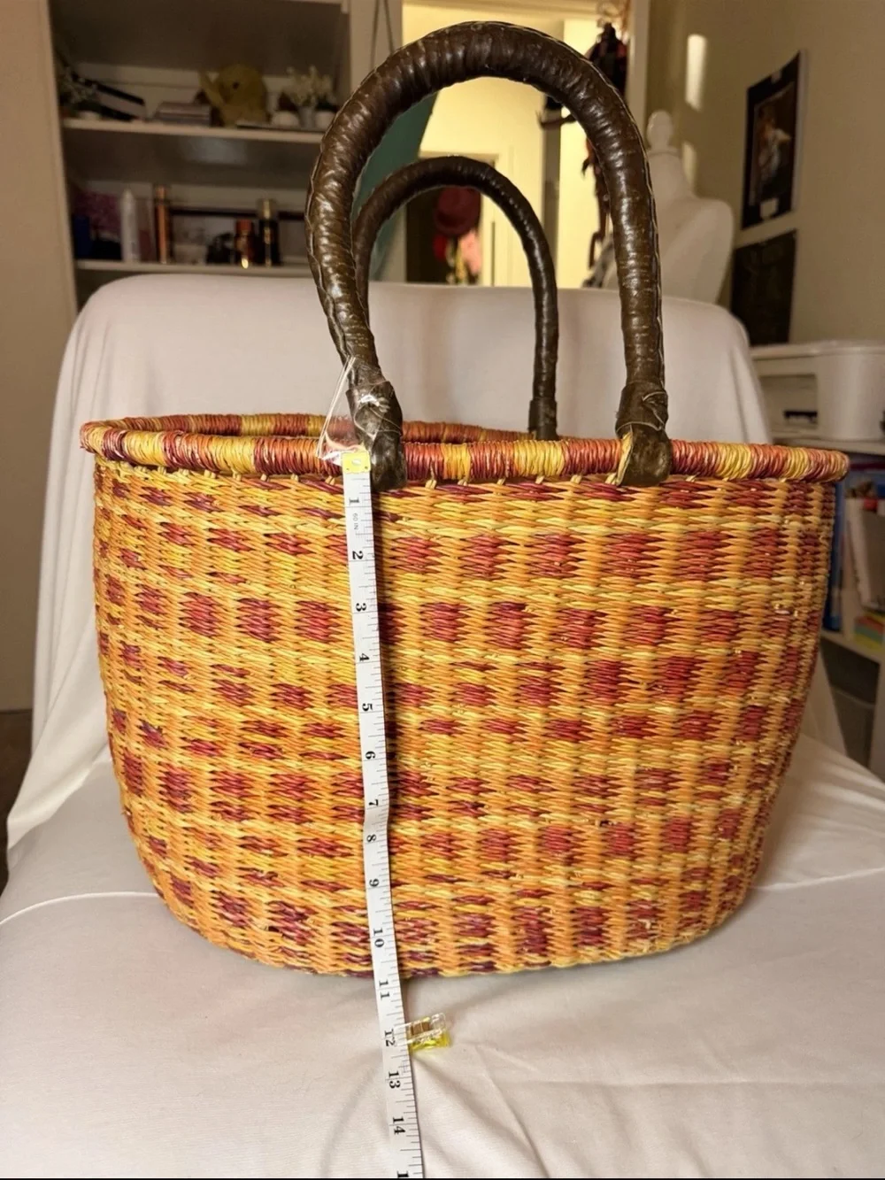 Alaffia woven basket, handmade in Ghana.